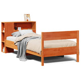 Bookcase Bed without Mattress Wax Brown 100x200cm Solid Wood Pine 3322965