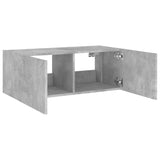 TV Wall Cabinet with LED Lights Concrete Grey 80x35x31 cm 837287