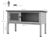 Wooden Guinea Pig Hutch, Small Animal Cage with Slide-out Tray, Openable Asphalt Roof, 84 x 43 x T3398P350037