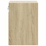 ZNTS Wall-mounted Bedside Cabinet with LED Lights Sonoma Oak 3307965