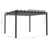 313926 Gazebo with Louvered Roof 3x3 m Anthracite Fabric and Aluminium