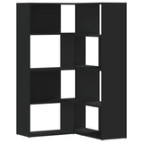 Corner Bookcase 4-Tier Black 85x85x140 cm Engineered Wood 3307811