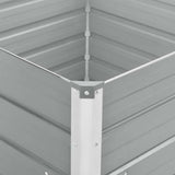 Raised Garden Bed 100x100x77 cm Galvanised Steel Grey 42407