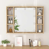 Mirror Cabinet with LED Sonoma Oak 76x15x55 cm 808858