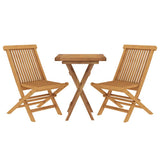 Garden Dining Set Natural Teak Solid Teak Wood Compact Foldable 3087188
