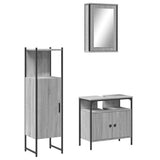 3 Piece Bathroom Furniture Set Grey Sonoma Engineered Wood 3214818