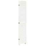 Room Divider 6 Panels White Solid Wood Paulownia 358844