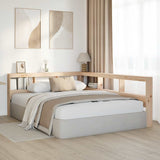 Bookcase Headboard L-Shaped 135 cm Solid Wood Pine 859283