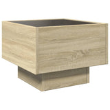 ZNTS Side Table with LED Sonoma Oak 40x40x30 cm Engineered Wood 847499