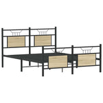 Bed Frame without Mattress Sonoma Oak 140x200 cm Engineered Wood 4106811
