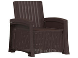 Reclining Garden Chair Rattan Look 2 pcs Brown PP 8011997