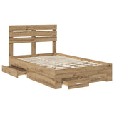 Bed Frame with Drawer with Headboard Manual Engineered Wood 3411666