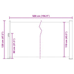 Patio Retractable Side Awning 120x500 cm Brown 48393
