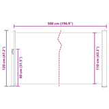 Patio Retractable Side Awning 120x500 cm Brown 48393