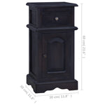 ZNTS Bedside Cabinet Light Black Coffee Solid Mahogany Wood 288832