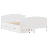 Bed Frame without Mattress White 120x200 cm Solid Wood Pine 3301792