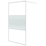 Walk-in Shower Wall White 115x195 cm Clear ESG Glass 152153