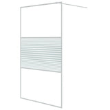 Walk-in Shower Wall White 115x195 cm Clear ESG Glass 152153
