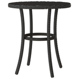 3 Piece Bistro Set with Cushions Black Poly Rattan 365225