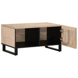 Coffee Table White 80x51x40 cm Solid Wood Mango 377459