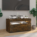 ZNTS TV Cabinet with LED Lights Smoked Oak 75x35x40 cm 815123