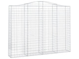 Arched Gabion Baskets 2 pcs 200x30x200/220 cm Galvanised Iron 3145535
