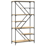 Bookshelf Sonoma Oak 91x36x176 cm Engineered Wood and Steel 835415