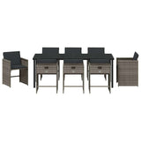 Garden Dining Set 9 pcs Grey Poly Rattan 3380696
