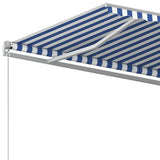 Manual Retractable Awning 500x350 cm Blue and White 3069016