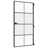 Interior Door Slim Black 102.5x201.5 cm Tempered Glass and Aluminium 155130
