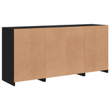 Sideboard with LED Lights Black 142.5x37x67 cm 3209087