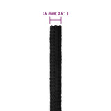 ZNTS Boat Rope Full Black 16 mm 50 m Polypropylene 152520