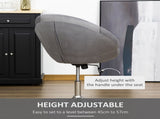 Swivel Dressing Stool, Velvet-feel Upholstered Vanity Chair, Adjustable Height Tub Makeup Chair with T3398P329822