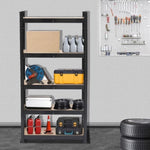 ZNTS Heavy Duty Black Metal Garage Shelving Unit Shed Storage Shelves Boltless Shelf Rack 08700525