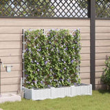 Garden Planter 3 pcs White 120 x 40 x 126 cm PP 42002920