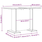 Dining Table Artisan Oak 110x60x75 cm Engineered Wood 855809