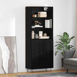 Highboard with Drawer 2 pcs Black Oak Engineered Wood 3416273