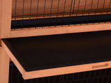 Rabbit Hutch Outdoor Guinea Pig Hutch Bunny Cage with No-Leak Trays, Divider, 136 x 50 x 93cm, T3398P376232