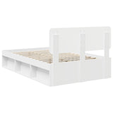 Bed Frame with Headboard White 135 x 190 cm Solid Pine Wood 3412087