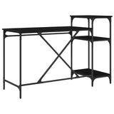 Desk Black Oak 135 x 50 x 90 cm Engineered Wood 881284