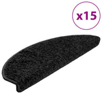 Stair Mats 15 pcs 65x21x4 cm Black Half Round Large 133901