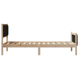 Bed frame Brown and black 90 x 200 cm Solid pine wood 878496