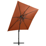 Cantilever Garden Parasol Terracotta Polyester, Aluminium Large 312327