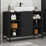 Bathroom Sink Cabinet Black 80x33x60 cm Engineered Wood 849289
