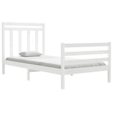 Bed Frame without Mattress White 100x200 cm Solid Wood 3105306