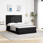 ZNTS Ottoman Bed with Mattresses Black 140x190cm Velvet 3313471