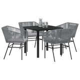 Garden Dining Set 5 pcs Grey Poly rattan 3380933