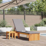 Sun Lounger Reclining Brown 200 x 55 x 94cm Solid Acacia wood 4108116