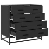 Drawer Cabinet Black 70x41x70 cm Engineered Wood 849079