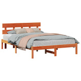 Bed Frame with Headboard Brown 160 x 200 cm Solid Pine wood 872157